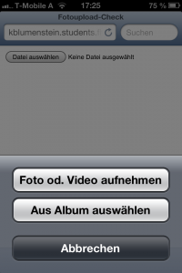 Fotoupload im Mobile Safari (iOS6)
