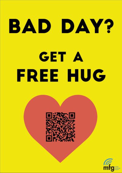 Plakat für Free Hugs in der FH
