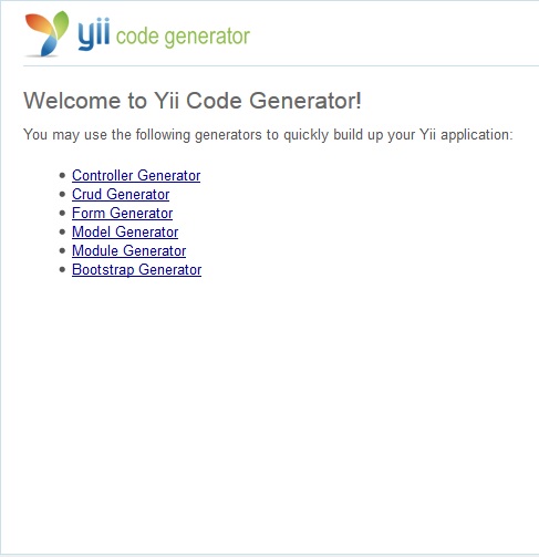 Gii - Yii Code Generator