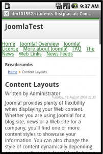 Mobile Joomla Android