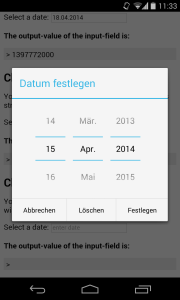 Der native Datepicker unter Android 4.4