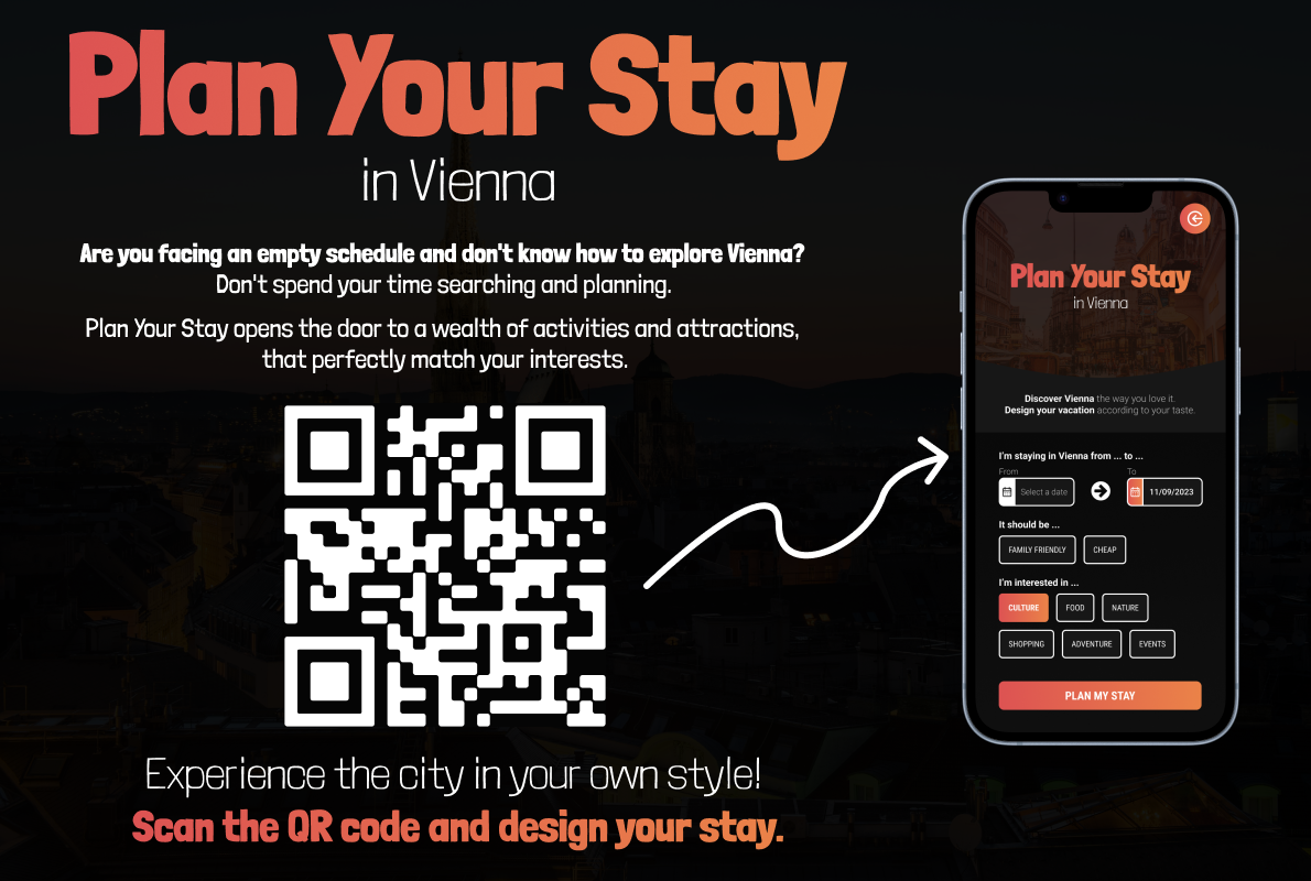 Plan Your Stay - Flyer mit QR-Code